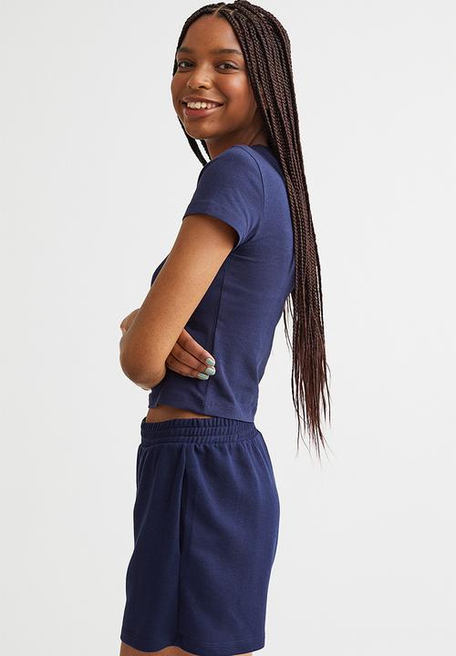 H&M - Cropped top - dark blue