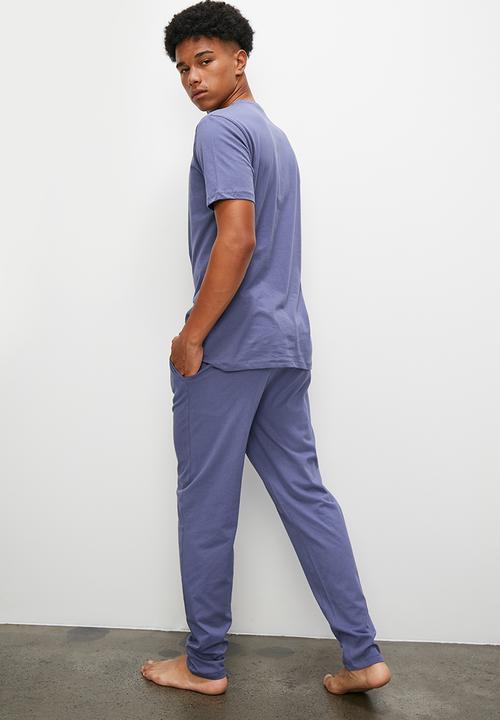 STYLE REPUBLIC - Logo night time knit lounge set - blue