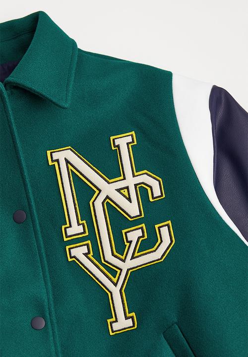 H&M - Baseball jacket - dark green/bronx bears
