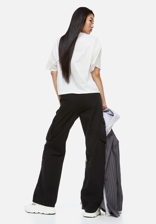 H&M - Canvas cargo trousers - black