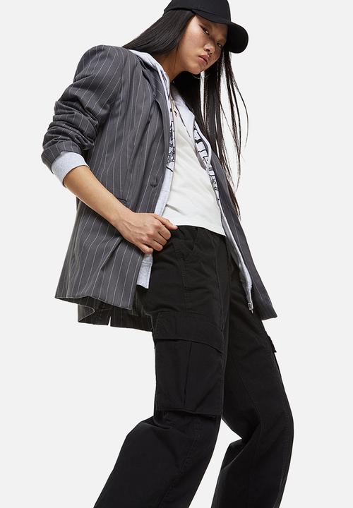 H&M - Canvas cargo trousers - black