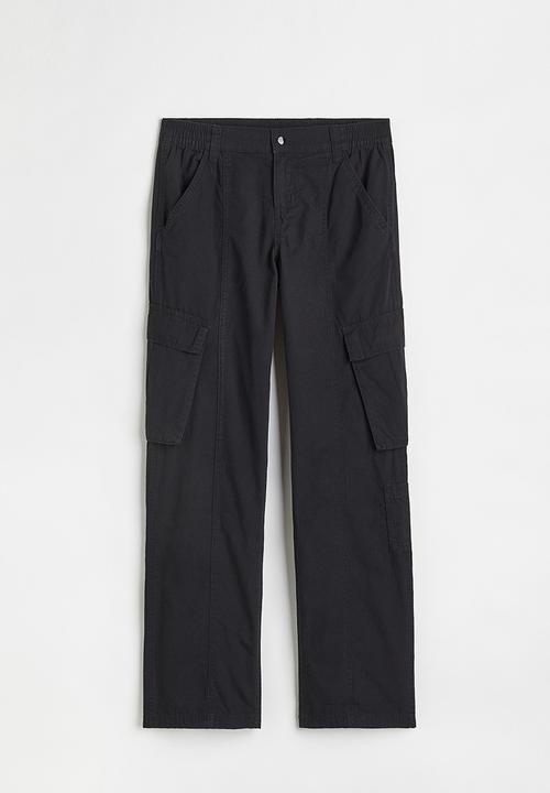 H&M - Canvas cargo trousers - black