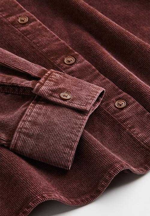 H&M - Oversized corduroy shirt - dark brown