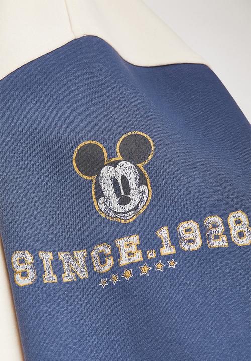 H&M - Oversized printed sweatshirt - light beige/mickey mouse