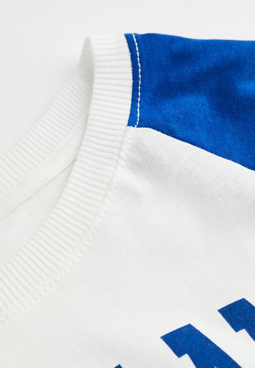 H&M - Cropped printed top - white/portland