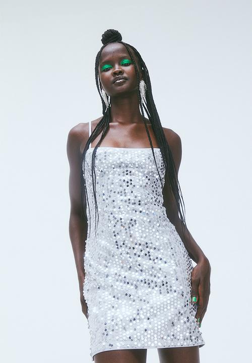 H&M - Sequined dress - silver-coloured