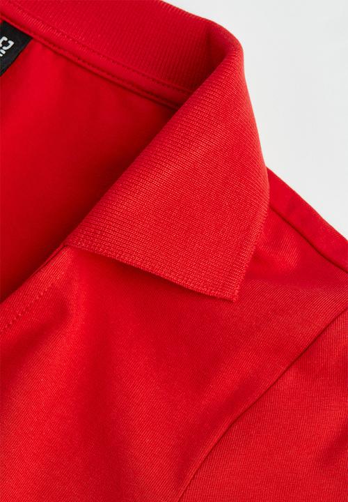 H&M - Collared bodycon dress - red