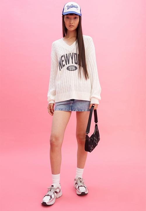 H&M - Jumper -  cream/new york