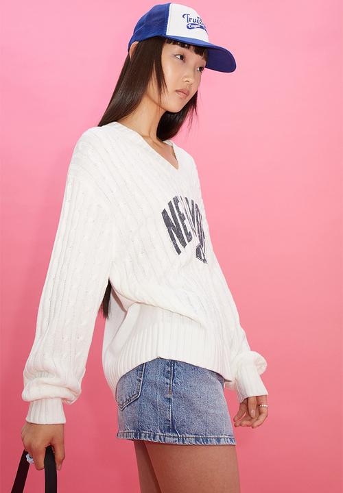 H&M - Jumper -  cream/new york