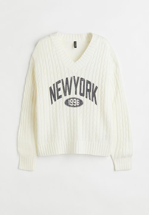 H&M - Jumper -  cream/new york