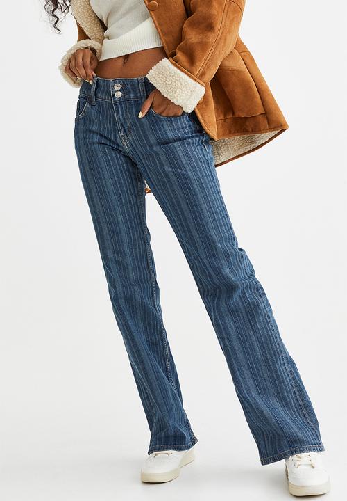 H&M - Flared low jeans - denim blue/striped