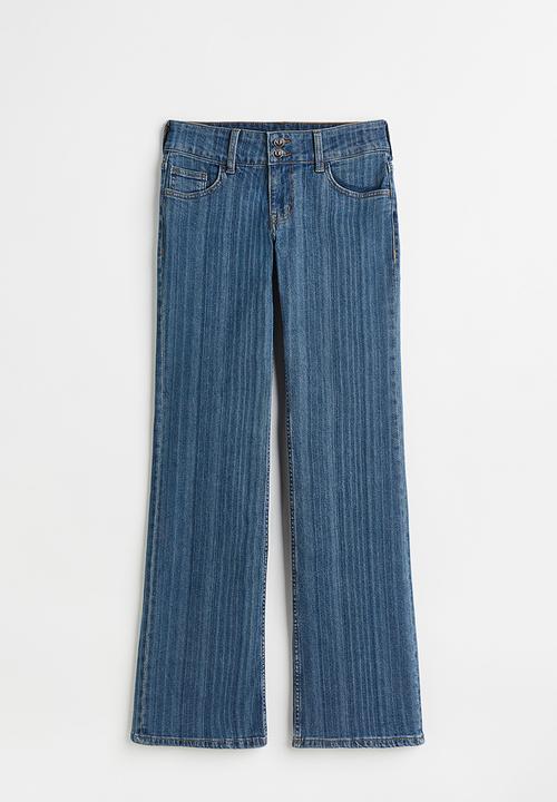 H&M - Flared low jeans - denim blue/striped