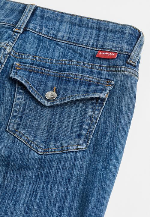 H&M - Flared low jeans - denim blue/striped
