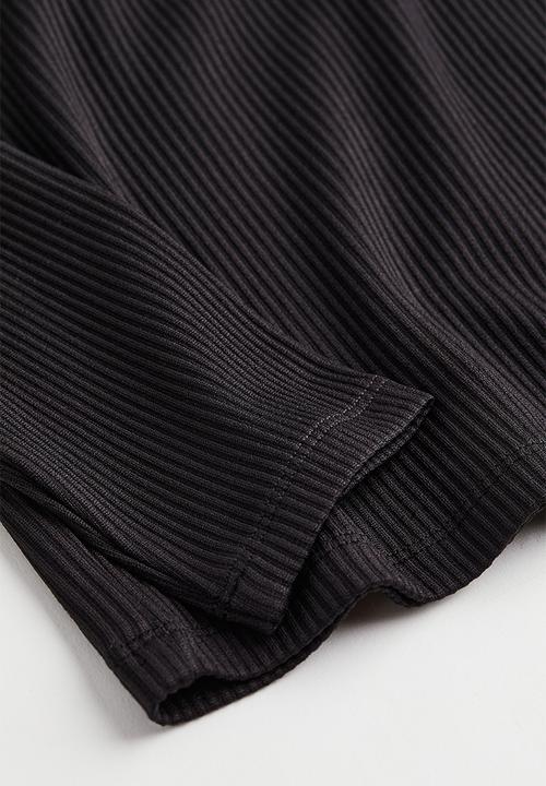 H&M - Ribbed jersey top - black