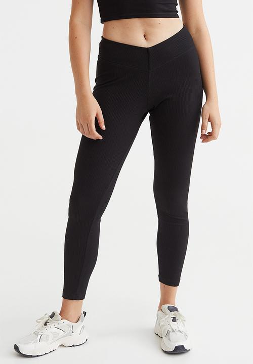 H&M - V-waist leggings - black 