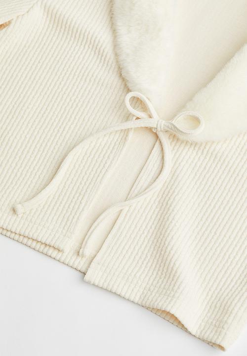 H&M - Cropped tie-front cardigan - cream