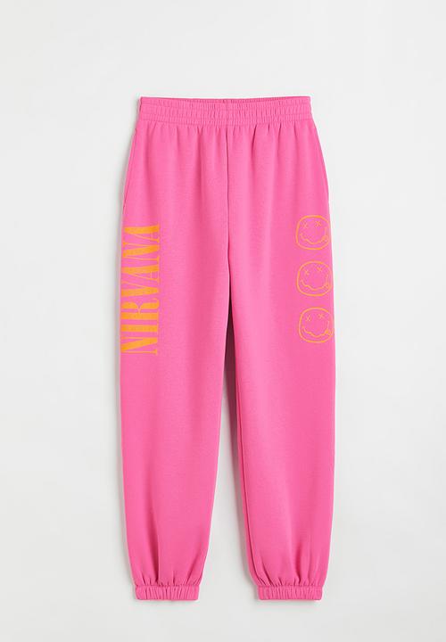 H&M - Printed joggers - cerise/nirvana