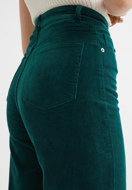 H&M - Corduroy trousers - dark teal