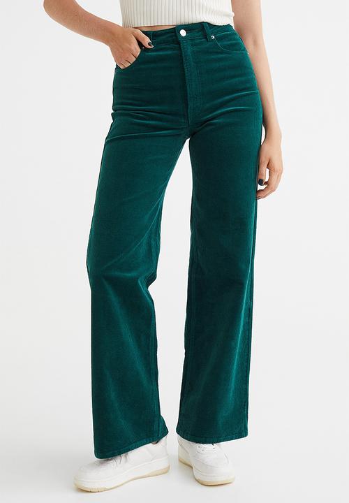 H&M - Corduroy trousers - dark teal