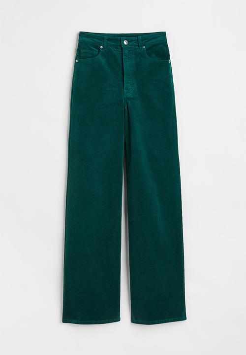 H&M - Corduroy trousers - dark teal