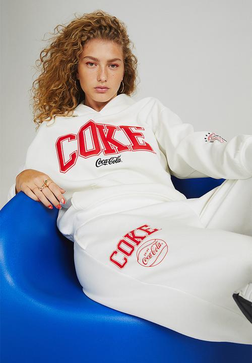 H&M - Printed joggers - white/coca-cola