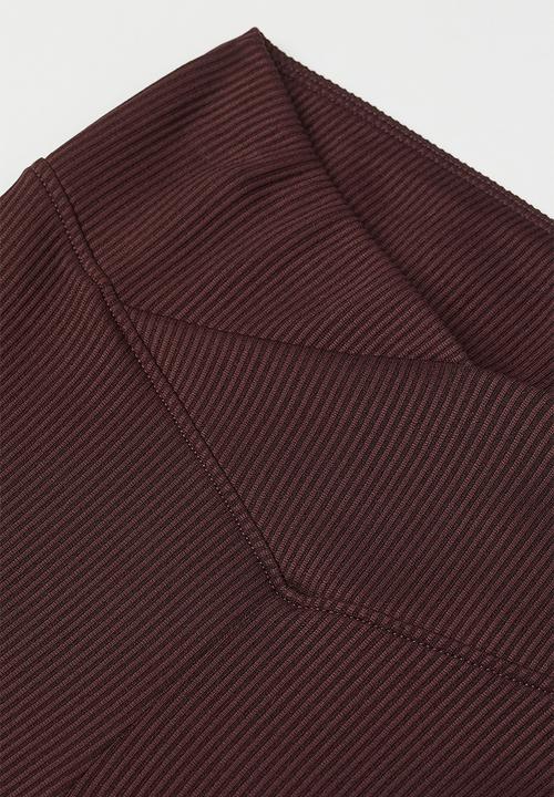 H&M - V-waist leggings - dark brown
