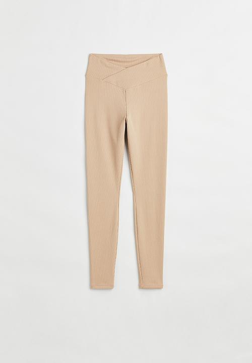 H&M - V-waist leggings - beige