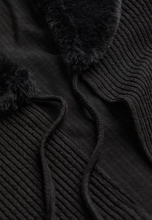 H&M - Cropped tie-front cardigan - black