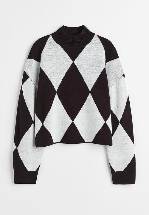 H&M - Jacquard-knit jumper - black/patterned