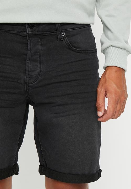 Only & Sons - Ply regular fit shorts - black denim