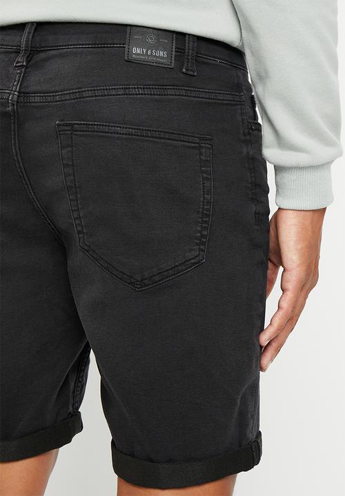 Only & Sons - Ply regular fit shorts - black denim