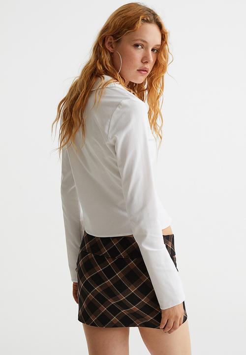 H&M - Mini skirt - black/checked