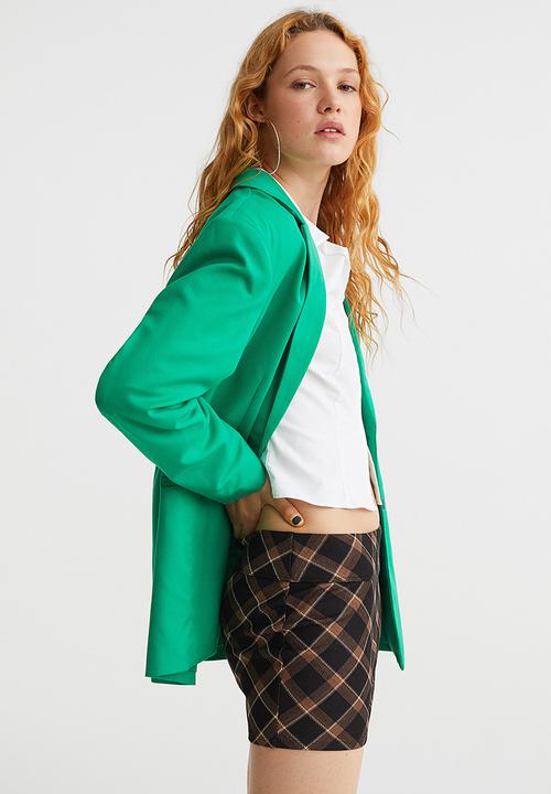 H&M - Mini skirt - black/checked