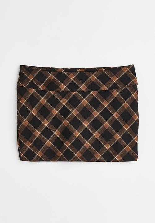 H&M - Mini skirt - black/checked