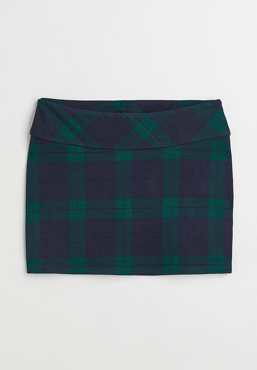 H&M - Mini skirt - dark blue/checked
