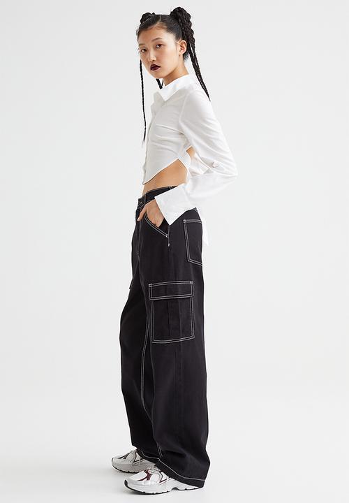 H&M - 90s Baggy high waist jeans - black