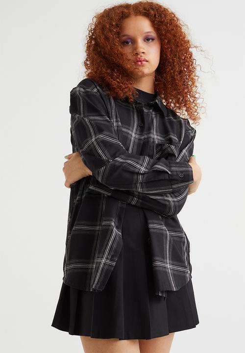 H&M - Checked shirt - black/white checked