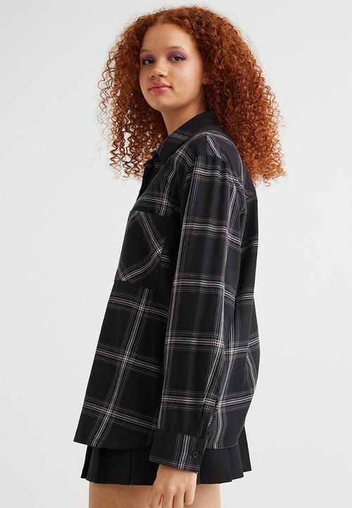 H&M - Checked shirt - black/white checked