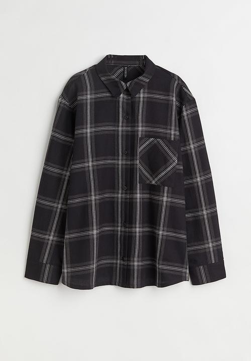 H&M - Checked shirt - black/white checked