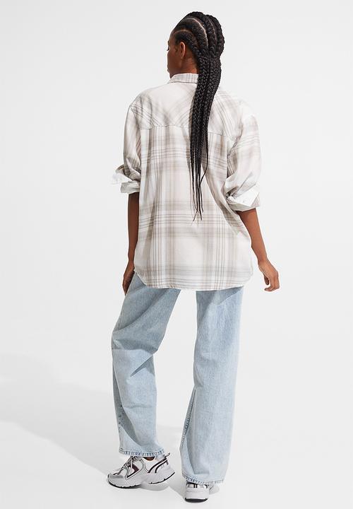H&M - Checked shirt - white/beige checked