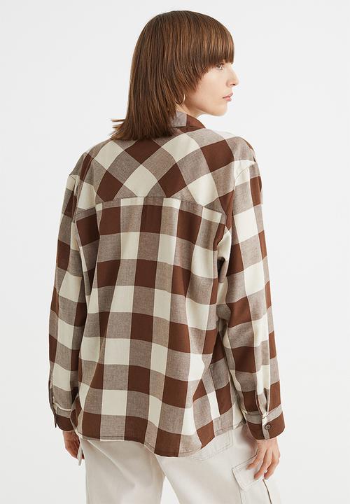H&M - Checked shirt - dark brown/checked