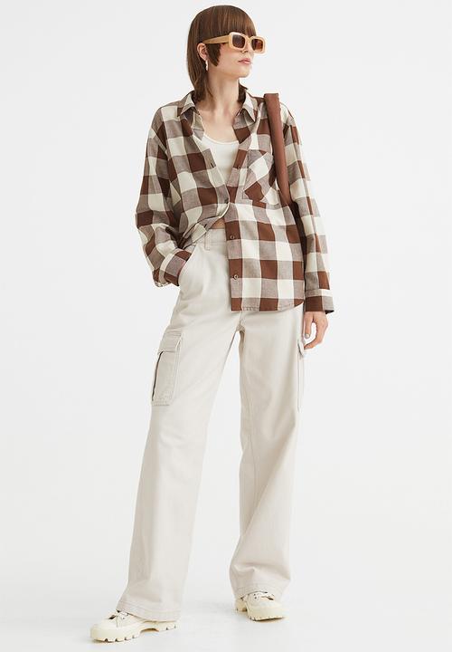 H&M - Checked shirt - dark brown/checked