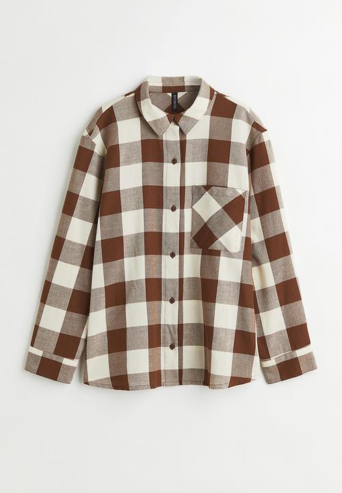H&M - Checked shirt - dark brown/checked
