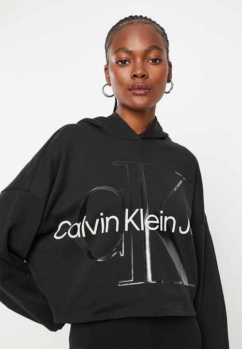 Calvin Klein - Glossy monogram hoodie - ck black