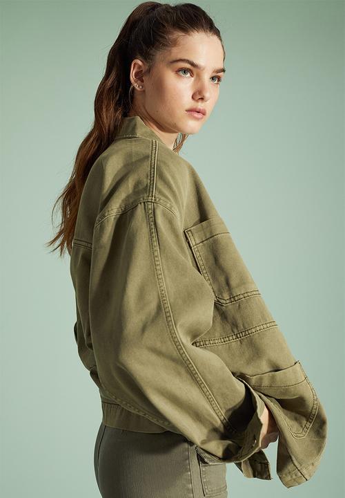 H&M - Twill utility jacket - khaki green