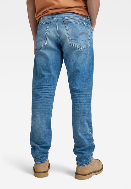 G-STAR - 3301 regular tapered azure stretch denim - worn in azure