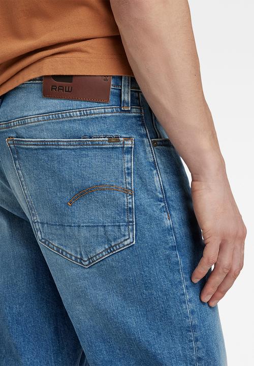 G-STAR - 3301 regular tapered azure stretch denim - worn in azure