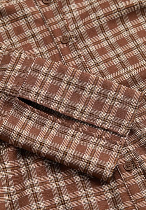 H&M - Twill shirt dress - brown/checked