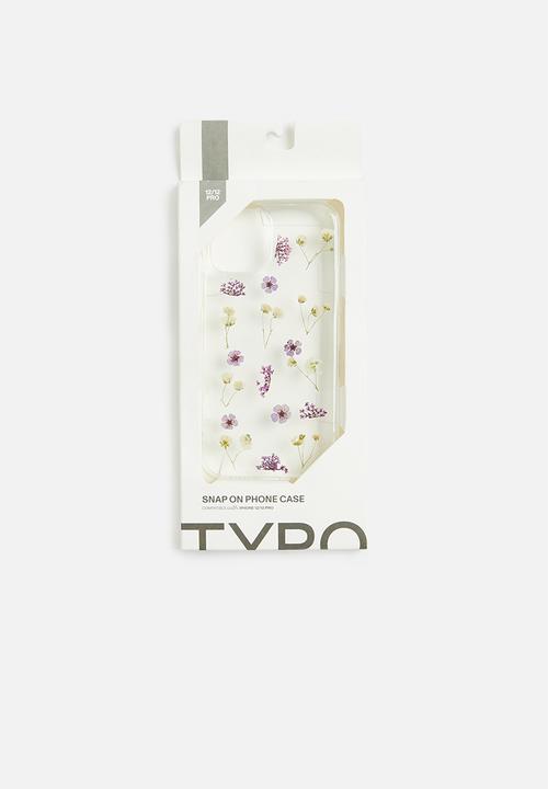 Typo - snap on phone case iphone 13 - trapped purple micro flower