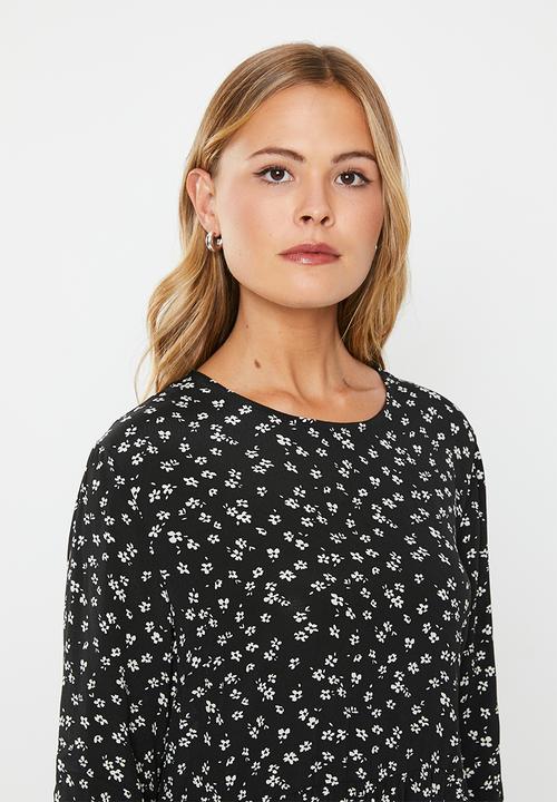 Glamorous - Easy maxi dress - black & white random ditsy